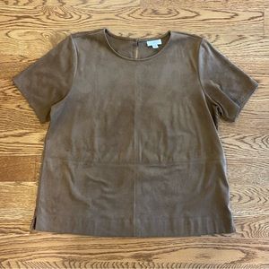 J Jill faux suede look top